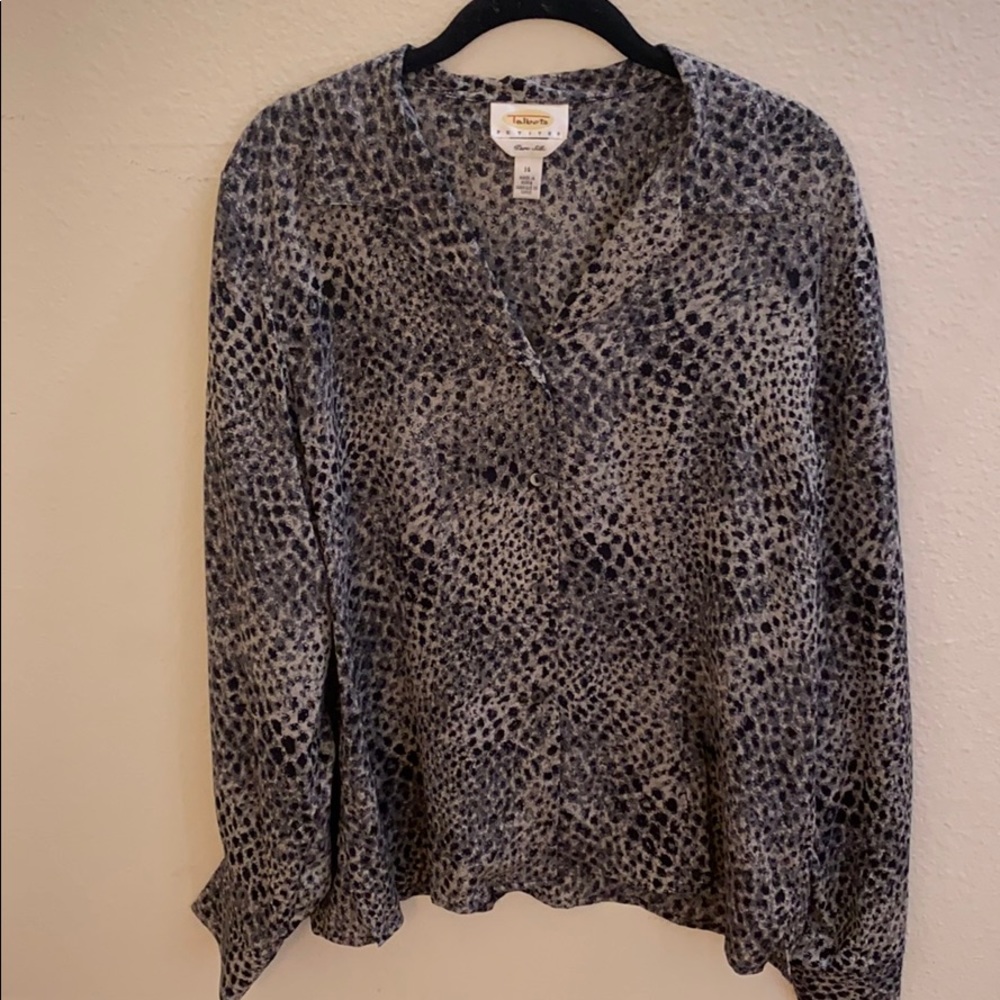 Vintage silk leopard print blouse